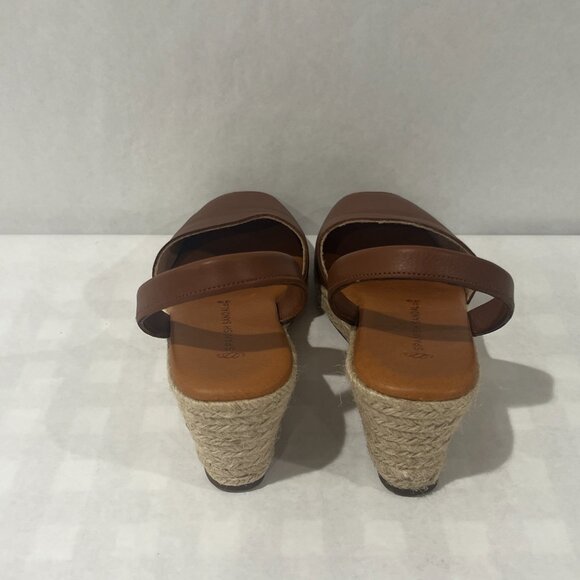 Spanish Sandle Co. Caramel Espadrille Wedge Leather Women’s Sandals Size 7.5 - Picture 2 of 7